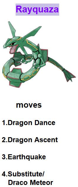 rayquaza weakness|rayquaza move list.